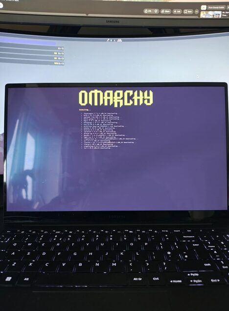 Omarchy installing on a laptop