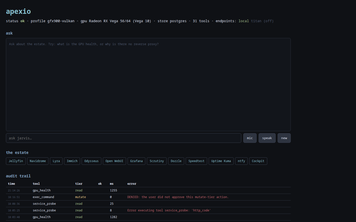 Apexio + Steward screenshot